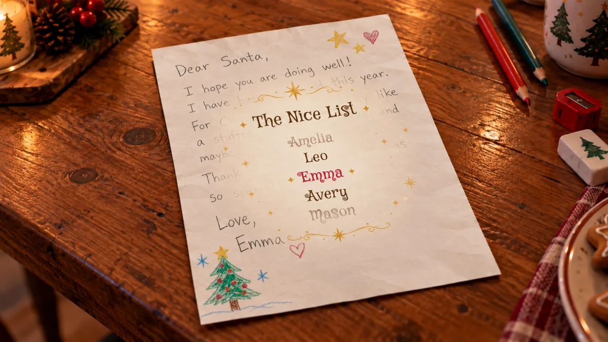 Luno finds Emma’s name on the Nice List over her letter.